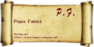 Popu Fanni névjegykártya
